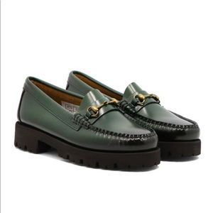 G.H. Bass & Co. Green Loafers with Black Soles